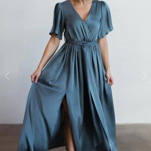 New, never worn, Baltic Born Sicily Satin Maxi Dress | Blue XXL